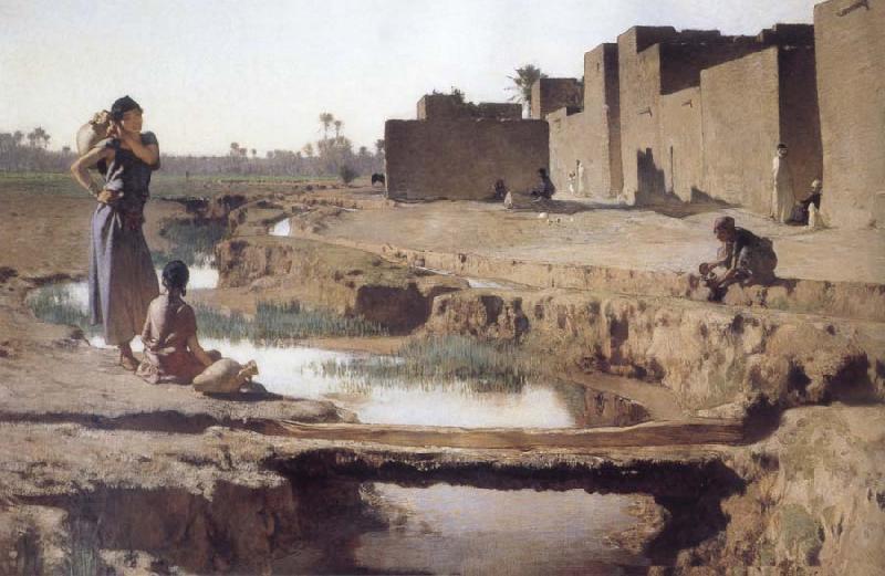 Gustave Guillaumet La Seguia,Near Biskra China oil painting art